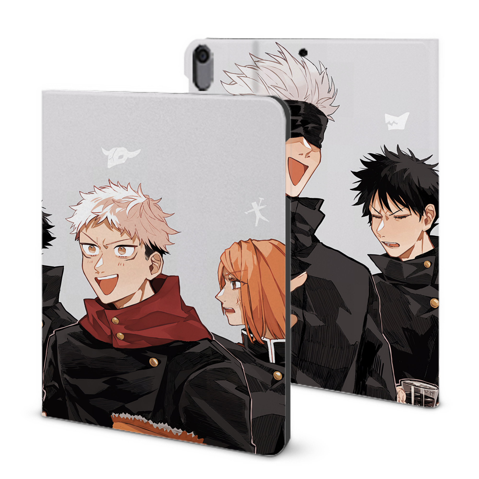 （画像用） 呪術廻戦 Jujutsu Kaisen IPad ケース ブック型 PUレザー TPU 耐衝撃 軽量 薄型 ペン収納なし 全面保護 IPad 各モデル対応